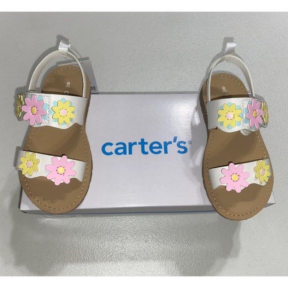 Carters Jojo White Floral Sandals Toddler Size 8 NEW - Picture 1 of 5